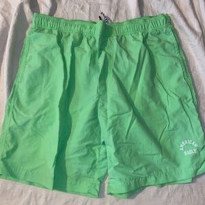American Eagle All Day Short Pull On Draw String Green  Men's Size Large